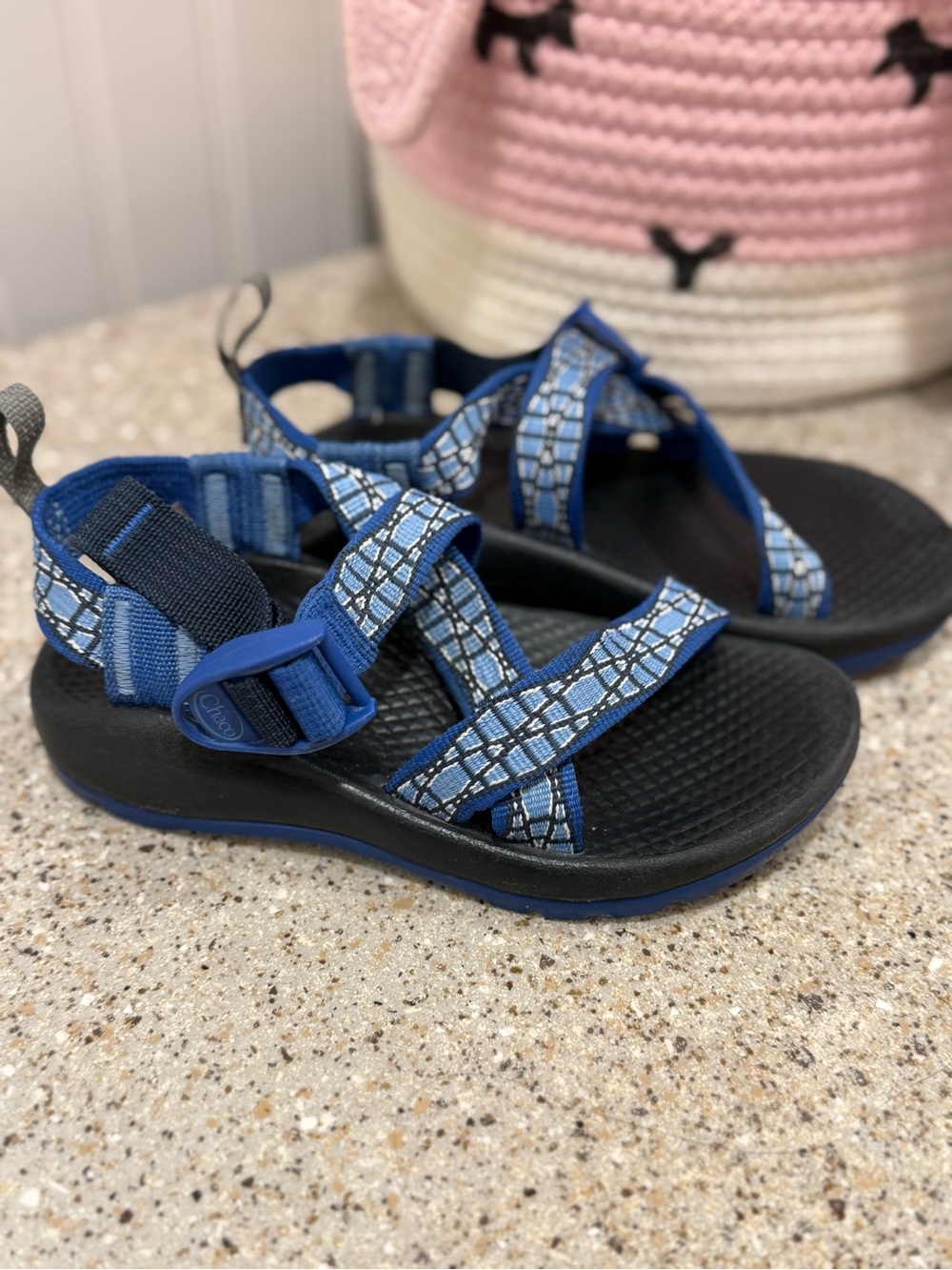 Chaco Kids Blue Patterned Sport Sandals